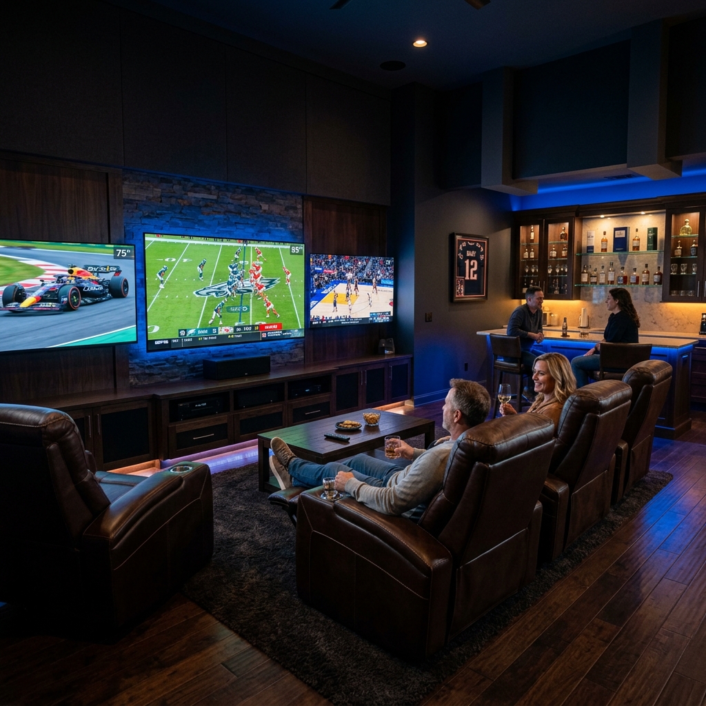Luxury Man Cave Entertainment Room