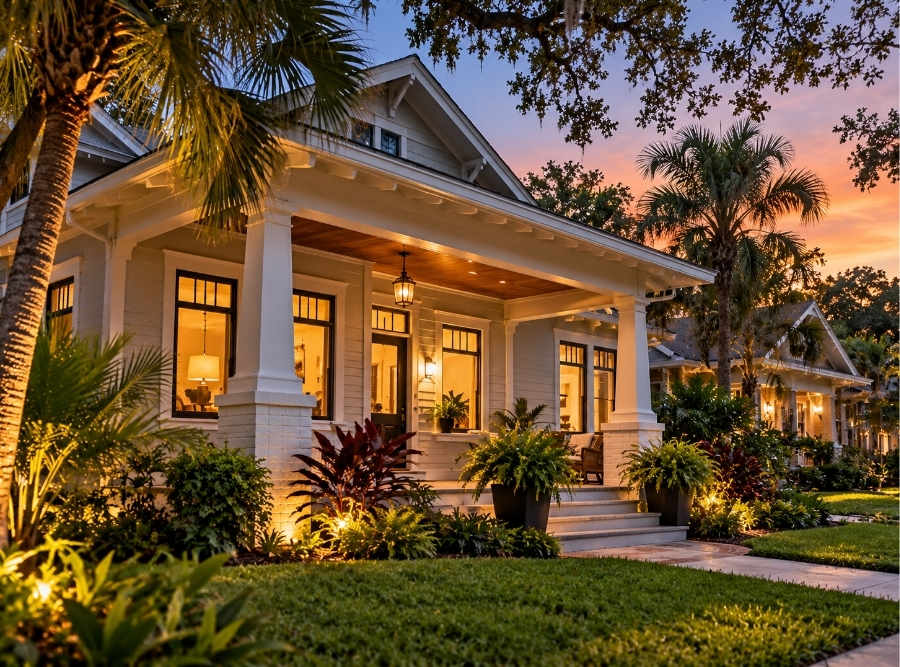 Historic Craftsman home in St. Petersburg, Florida with modern smart home upgrades.